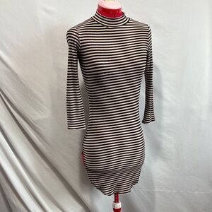 Chic Striped Long Sleeve Dress